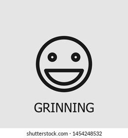 Outline grinning vector icon. Grinning illustration for web, mobile apps, design. Grinning vector symbol.