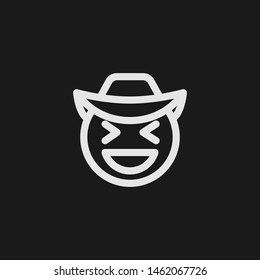 Outline grinning vector icon. Grinning illustration for web, mobile apps, design. Grinning vector symbol.