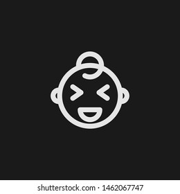 Outline grinning vector icon. Grinning illustration for web, mobile apps, design. Grinning vector symbol.