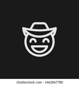 Outline grinning vector icon. Grinning illustration for web, mobile apps, design. Grinning vector symbol.