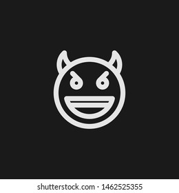 Outline grinning vector icon. Grinning illustration for web, mobile apps, design. Grinning vector symbol.