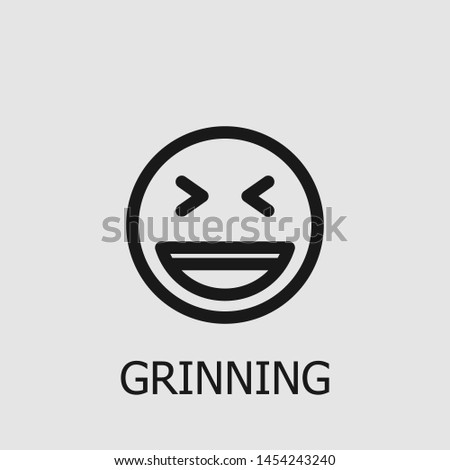 Outline grinning vector icon. Grinning illustration for web, mobile apps, design. Grinning vector symbol.