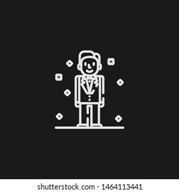 Outline groom vector icon. Groom illustration for web, mobile apps, design. Groom vector symbol.