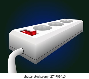 outline of grounded electrical power outlet terminal