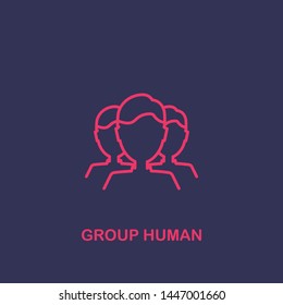 Outline group human icon.group human vector illustration. Symbol for web and mobile