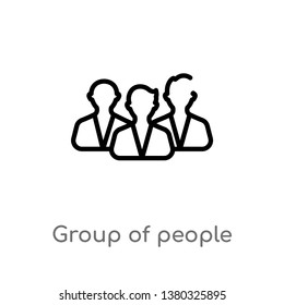 outline group of people vector icon. isolated black simple line element illustration from education concept. editable vector stroke group of people icon on white background