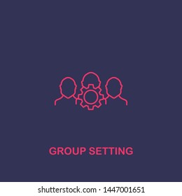 Outline group setting icon.group setting vector illustration. Symbol for web and mobile
