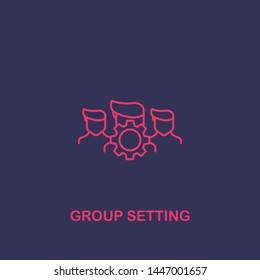 Outline group setting icon.group setting vector illustration. Symbol for web and mobile