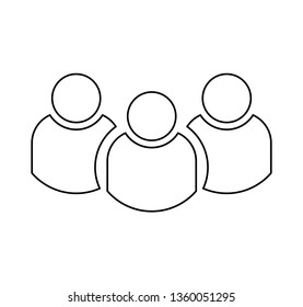 Outline group user icon vector 