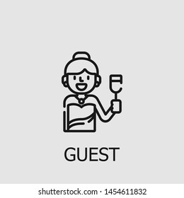 Outline guest vector icon. Guest illustration for web, mobile apps, design. Guest vector symbol.