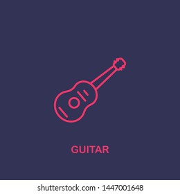 Outline guitar icon.guitar vector illustration. Symbol for web and mobile