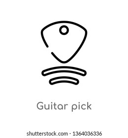outline guitar pick vector icon. isolated black simple line element illustration from music concept. editable vector stroke guitar pick icon on white background