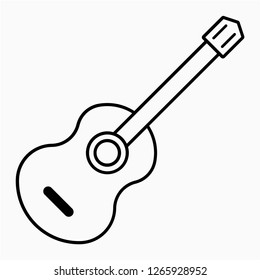 Outline guitar pixel perfect vector icon