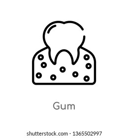 outline gum vector icon. isolated black simple line element illustration from medical concept. editable vector stroke gum icon on white background