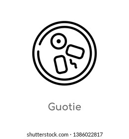 outline guotie vector icon. isolated black simple line element illustration from food concept. editable vector stroke guotie icon on white background svg