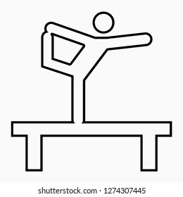 Outline gymnastics pixel perfect vector icon