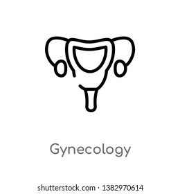 outline gynecology vector icon. isolated black simple line element illustration from health and medical concept. editable vector stroke gynecology icon on white background