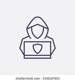Outline hacker icon illustration,vector password sign symbol