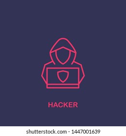 Outline hacker icon.hacker vector illustration. Symbol for web and mobile