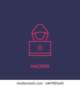 Outline hacker icon.hacker vector illustration. Symbol for web and mobile