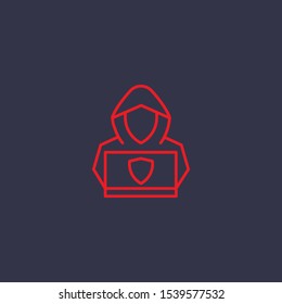 Outline hacker  icon.hacker  vector illustration. Symbol for web and mobile
