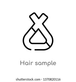 outline hair sample vector icon. isolated black simple line element illustration from beauty concept. editable vector stroke hair sample icon on white background