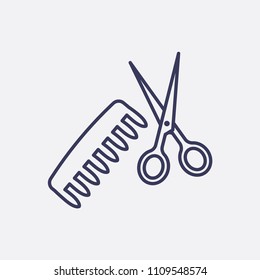 Outline hairdresser icon illustration,vector fashion sign symbol