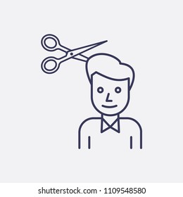 Outline hairdresser icon illustration,vector fashion sign symbol