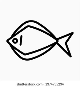 Outline halibut vector icon
