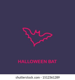 Outline halloween bat  icon.halloween bat  vector illustration. Symbol for web and mobile
