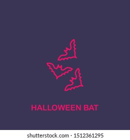 Outline Halloween bat  icon.Halloween bat  vector illustration. Symbol for web and mobile