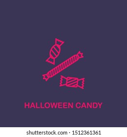 Outline halloween candy  icon.halloween candy  vector illustration. Symbol for web and mobile