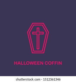 Outline halloween coffin  icon.halloween coffin  vector illustration. Symbol for web and mobile