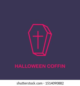 Outline halloween coffin  icon.halloween coffin  vector illustration. Symbol for web and mobile