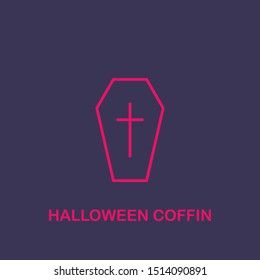 Outline halloween coffin  icon.halloween coffin  vector illustration. Symbol for web and mobile