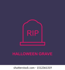 Outline halloween grave  icon.halloween grave  vector illustration. Symbol for web and mobile