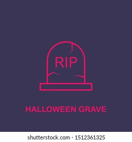 Outline halloween grave  icon.halloween grave  vector illustration. Symbol for web and mobile