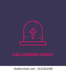 Outline halloween grave  icon.halloween grave  vector illustration. Symbol for web and mobile