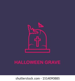 Outline halloween grave  icon.halloween grave  vector illustration. Symbol for web and mobile