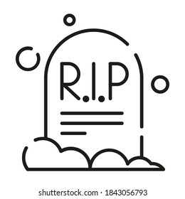 outline halloween icon vector design tombstone, suitable for icons, illustration, backgrounds, stickers, covers, banners