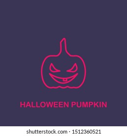 Outline halloween pumpkin  icon.halloween pumpkin  vector illustration. Symbol for web and mobile