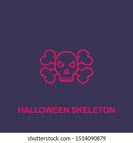 Outline halloween skeleton  icon.halloween skeleton  vector illustration. Symbol for web and mobile