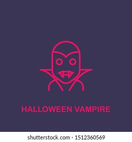 Outline halloween vampire icon.halloween vampire vector illustration. Symbol for web and mobile