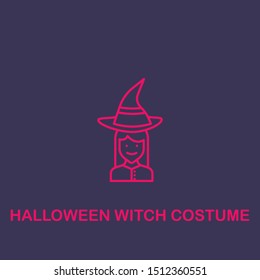 Outline halloween witch costume  icon.halloween witch costume  vector illustration. Symbol for web and mobile