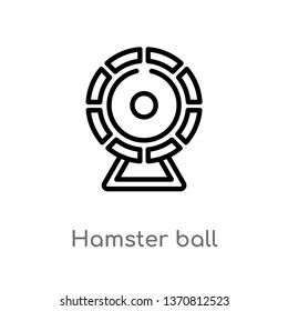 outline hamster ball vector icon. isolated black simple line element illustration from animals concept. editable vector stroke hamster ball icon on white background