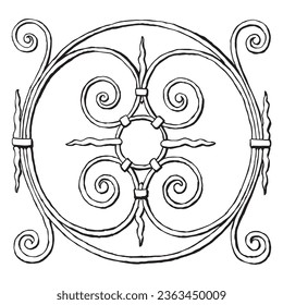 Dibujo manual de esquema del elemento de diseño de círculo decorativo