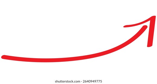 Outline hand drawn arrow, with editable stroke. Curl arrow icon, doodle line arrowhead. Hand drawn pointer. Simple line hand drawn doodle style arrow. Vector icon