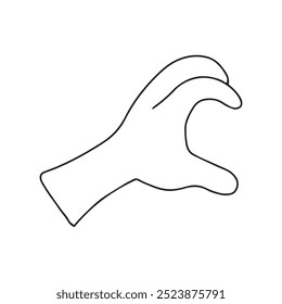 outline hand drawn to hand gesture love