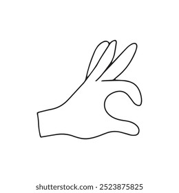 outline hand drawn to hand gesture love