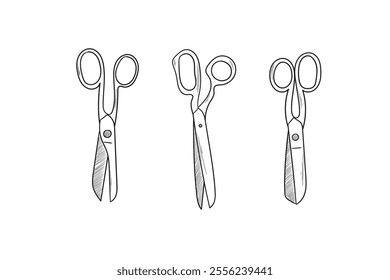 outline hand drawn scissors vintage